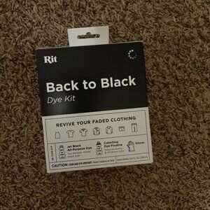 Rit Back to Black Dye Kit New in Box Includes Dye, Fixative, and Gloves Fabric